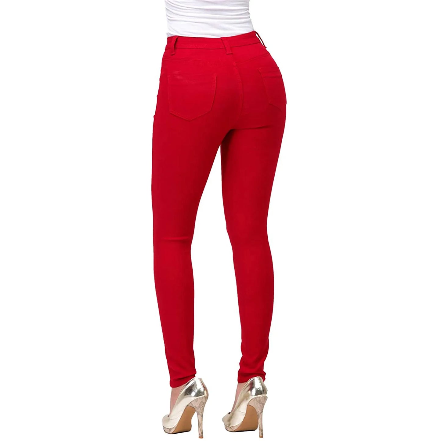 Colorful High Waisted Slim Stretch Denim Jeans - stunninglyyou.contact