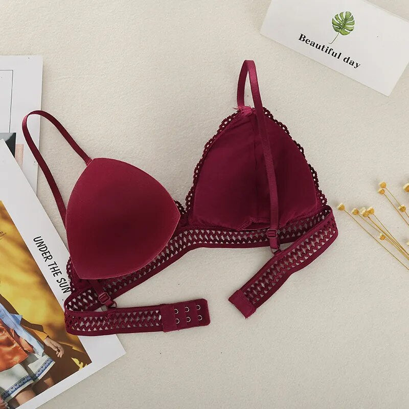 Lace Embroidery Hollow tube Bra - stunninglyyou.contact