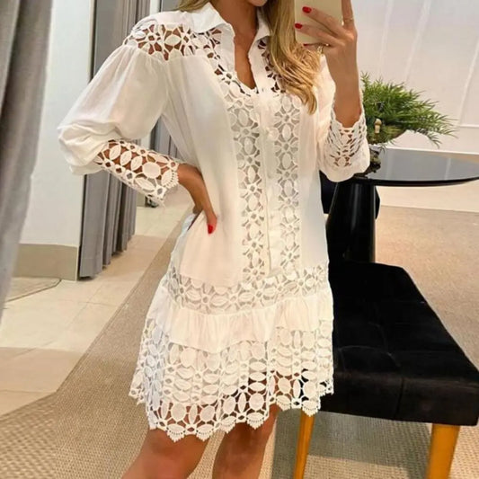 Lace Patch Cami Dresses Women White - stunninglyyou.contact
